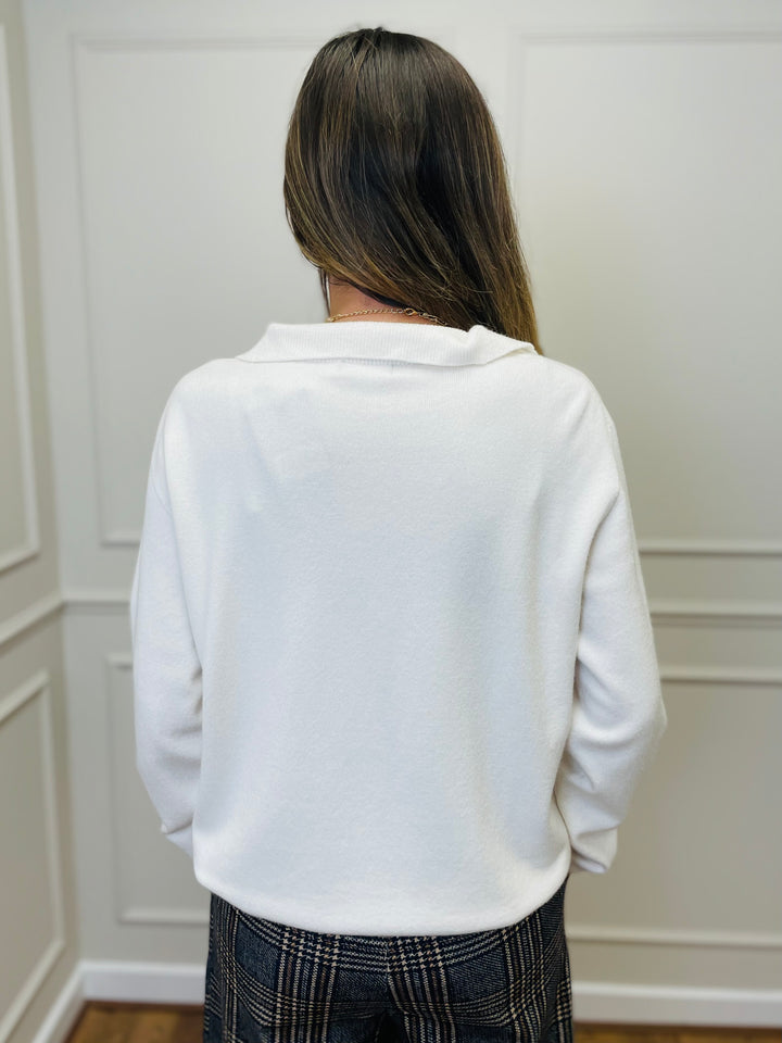 "NIKO" LUXURY Fine Knit Jumper-Cream