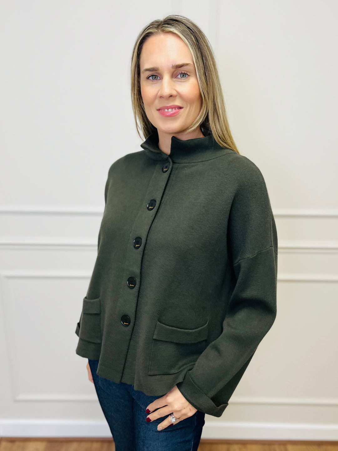 "BETTY" Soft Knit Jacket-Green