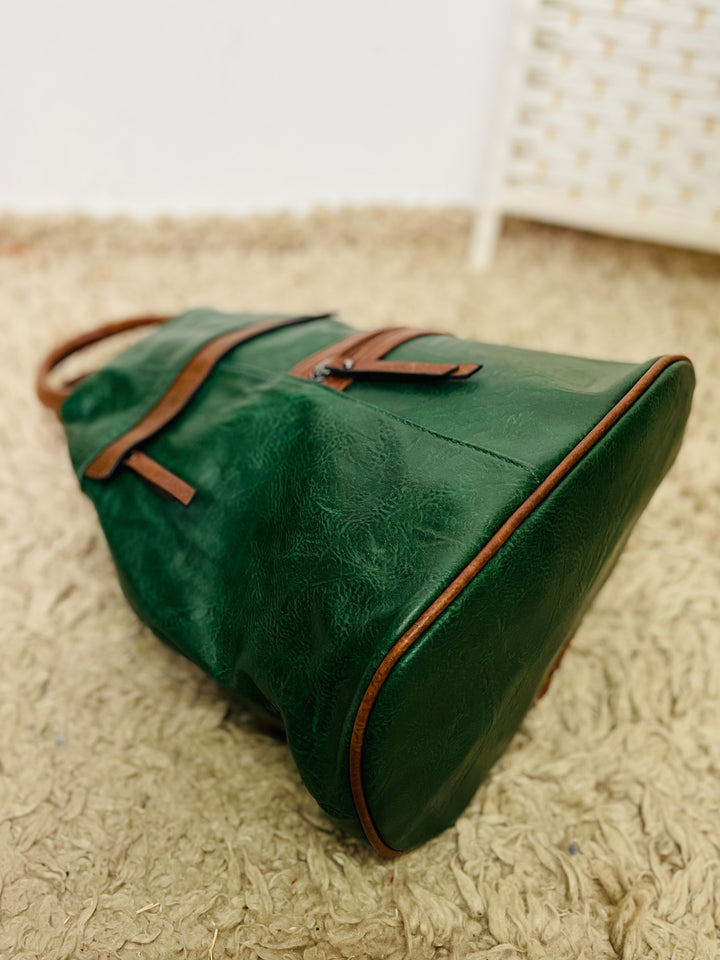 "BERNY" Rucksack-Green & Tan