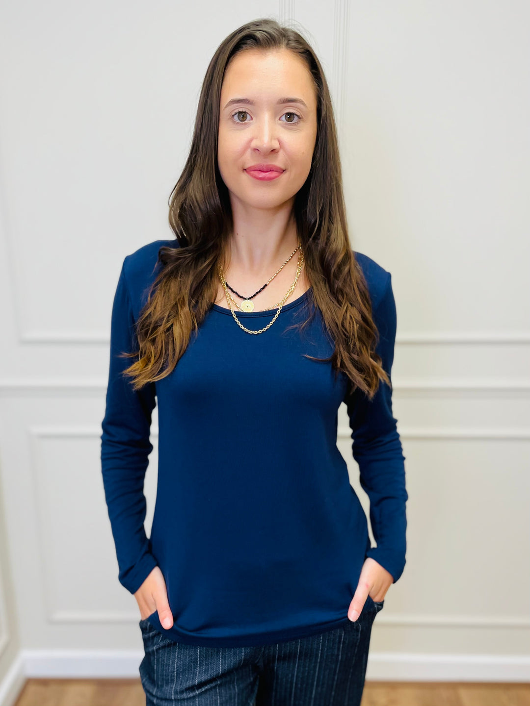 The Essential Long Sleeve "Magic" Vest-Navy