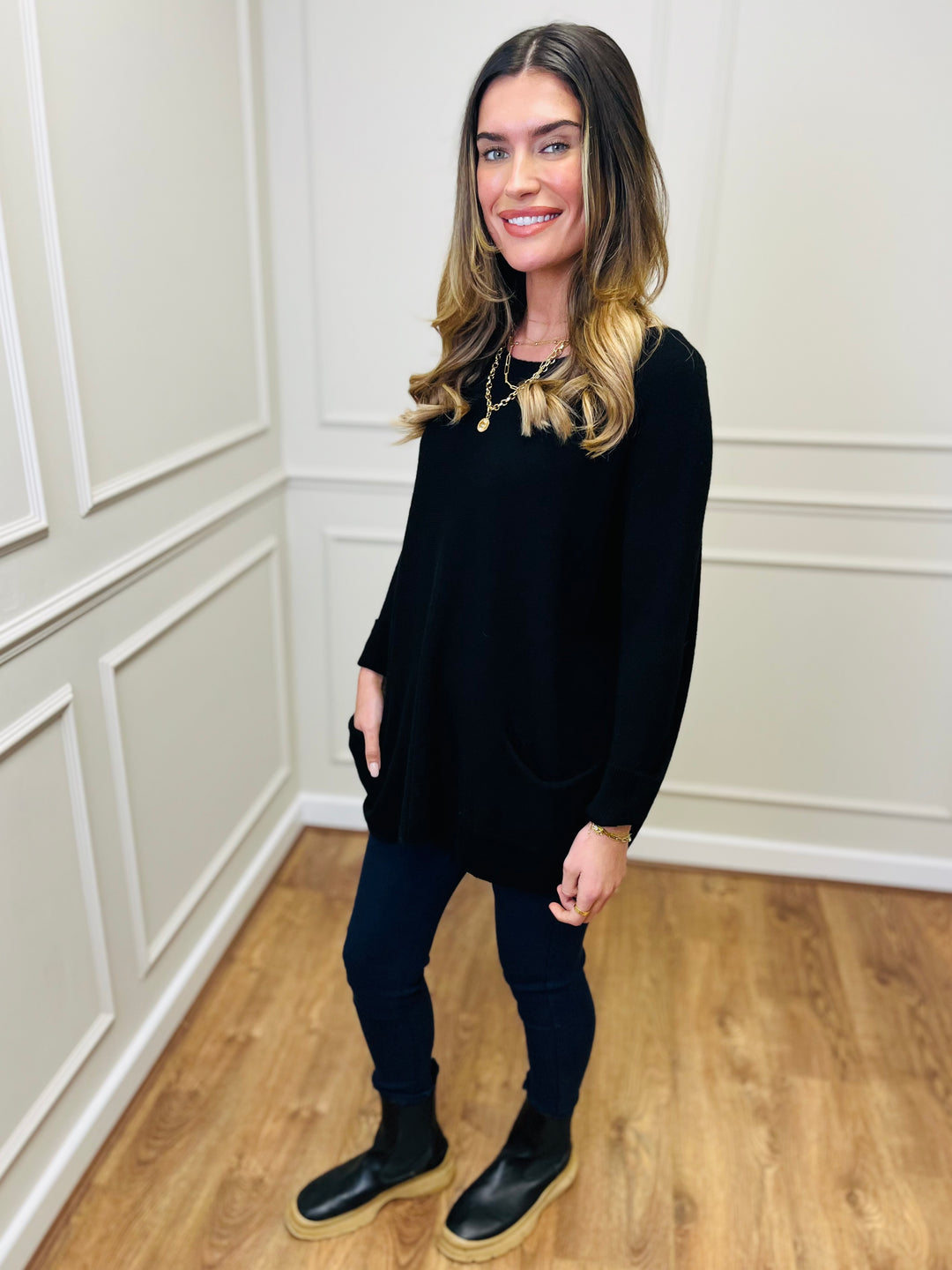 "STELLA" LUXURY Fine Knit Jumper-Black