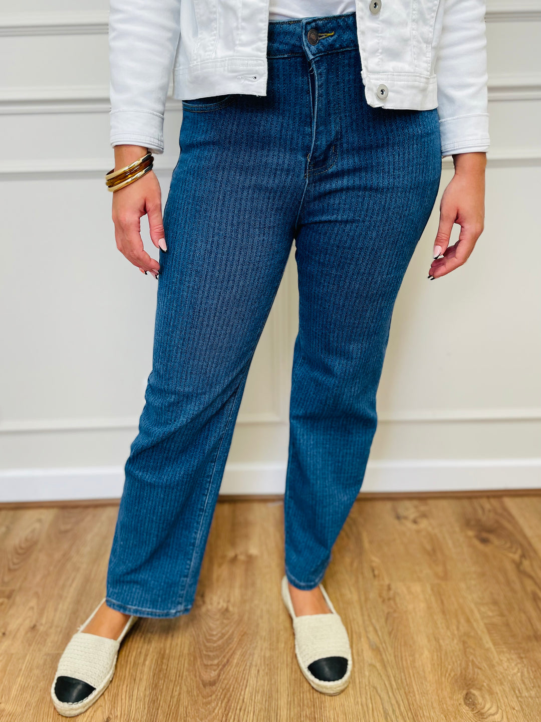 "MIA" Stripe Print Jeans