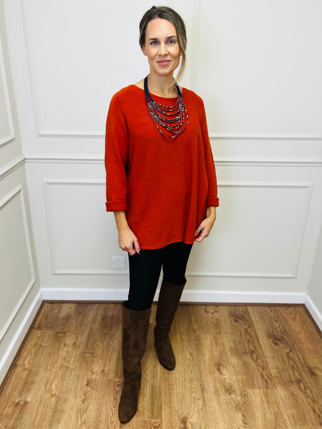 "GINNY" Basic Soft Jumper-Orange