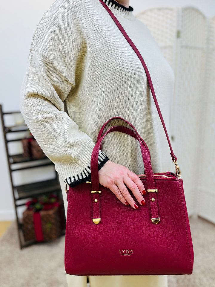 "LUCY" Handbag-Burgundy