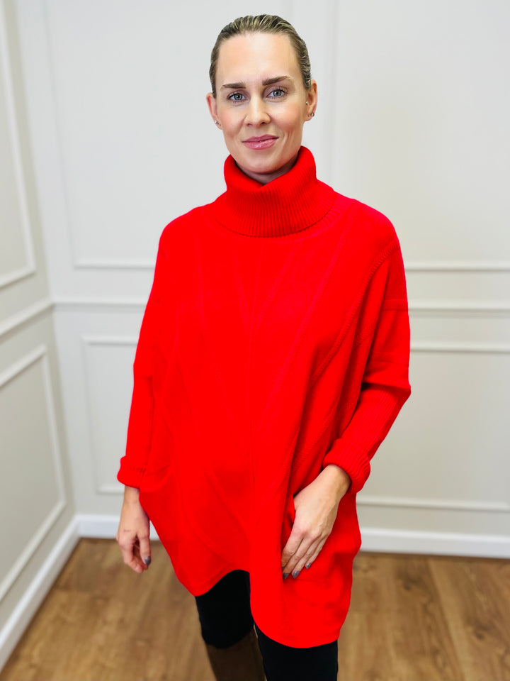 "GRACE" Knitted Jumper-Red