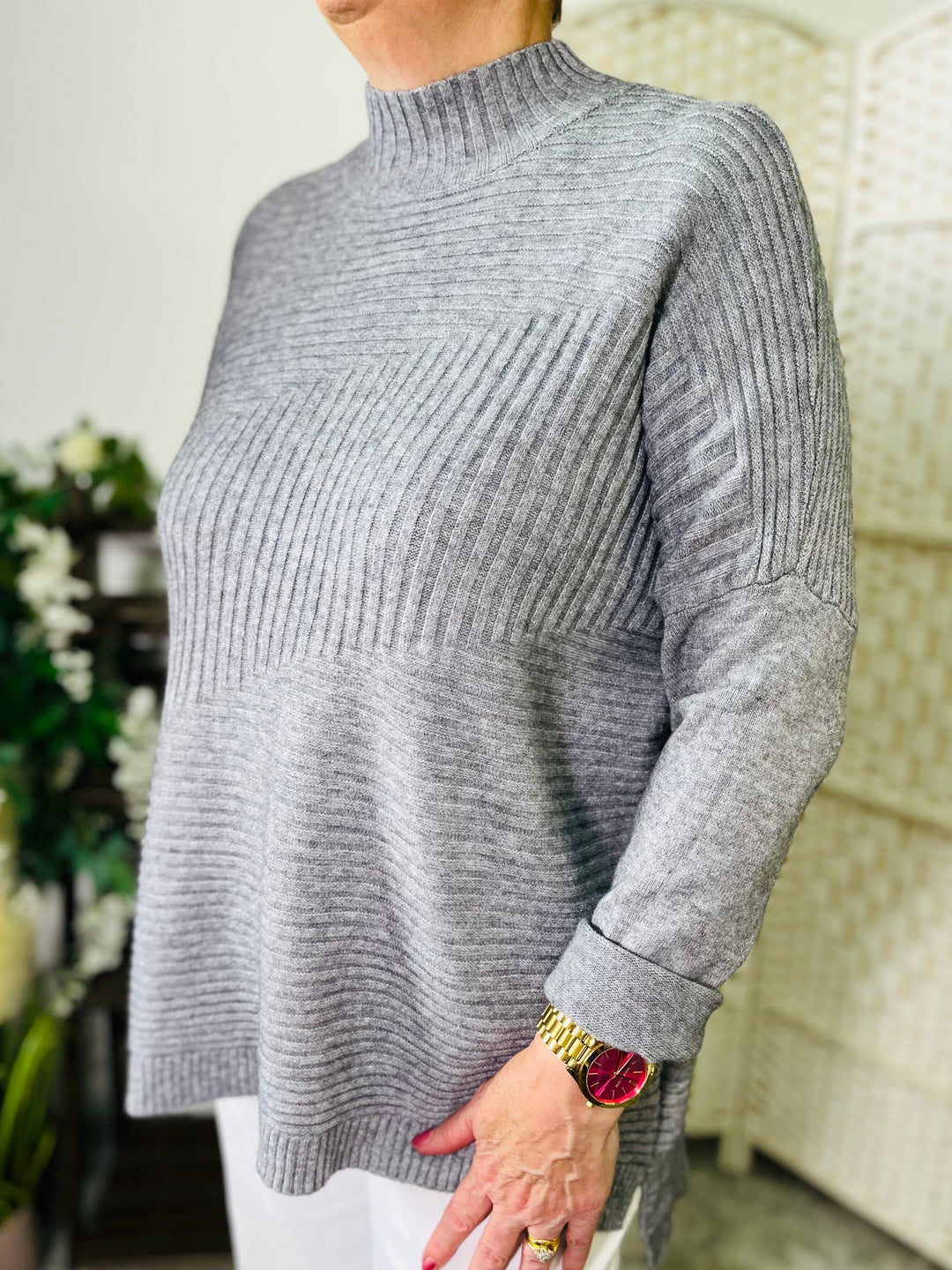 "LULU" Knitted Jumper-Grey