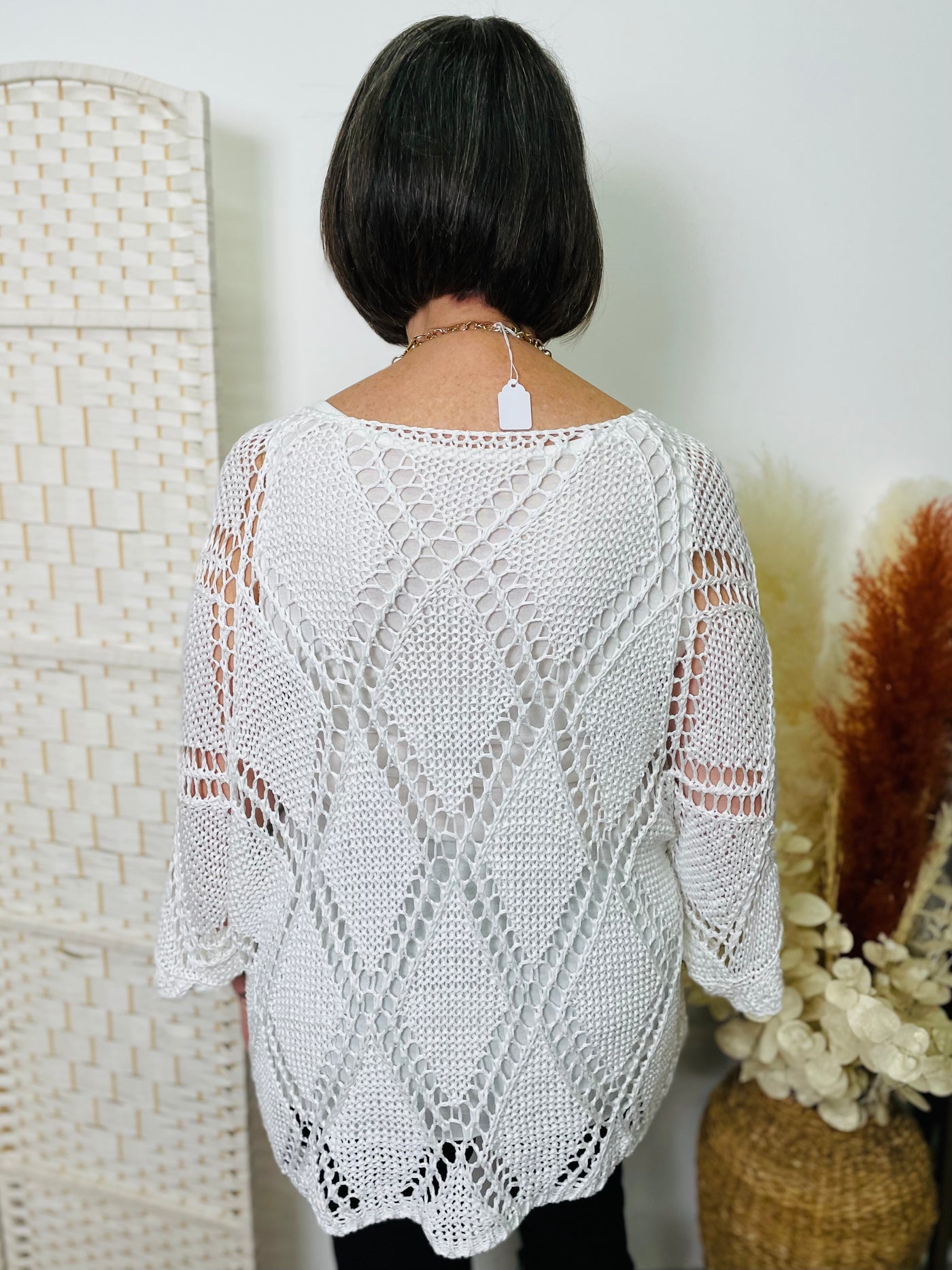 "LULU" Crochet Cover Up-White
