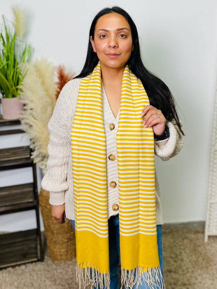 No.51 Stripe Print Scarf-Yellow