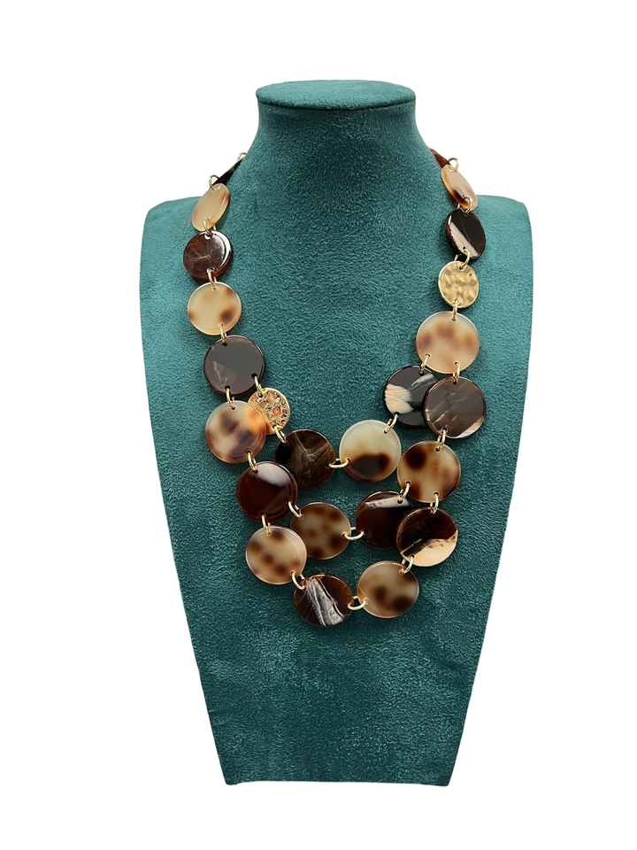 Tan Short Statement  Necklace