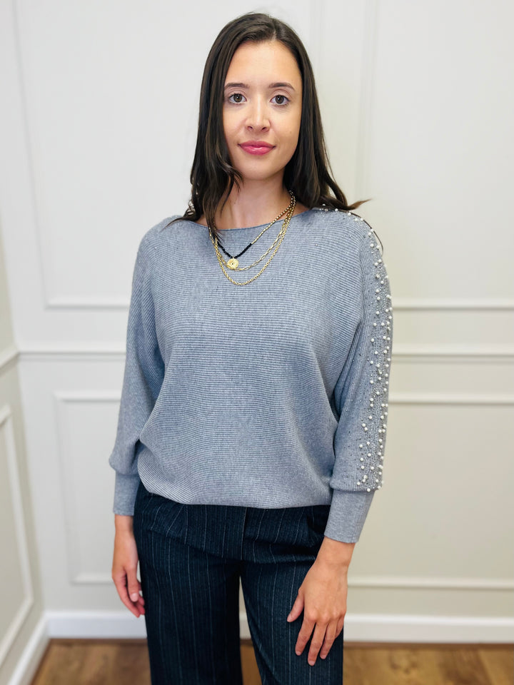 "MAYA" Pearl Jumper-Silver