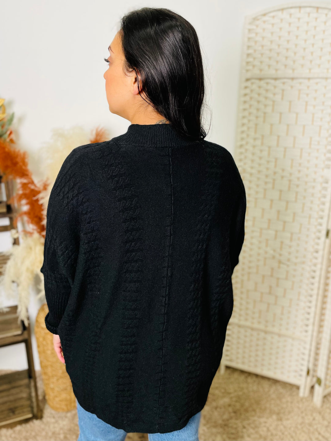 "GRACE" Knitted Jumper-Black