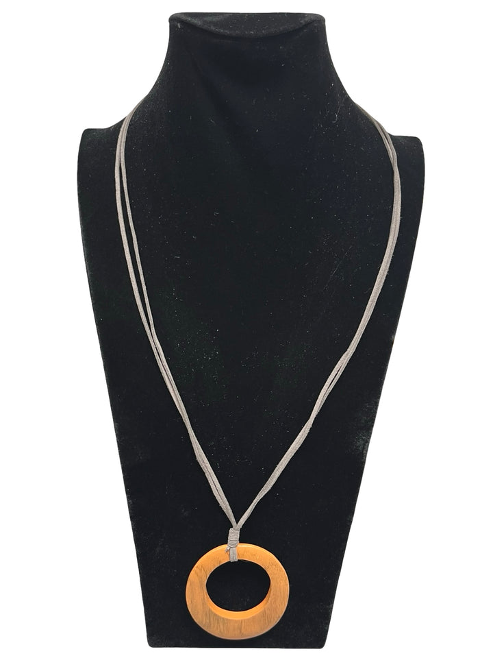 Long Circle Necklace-Orange
