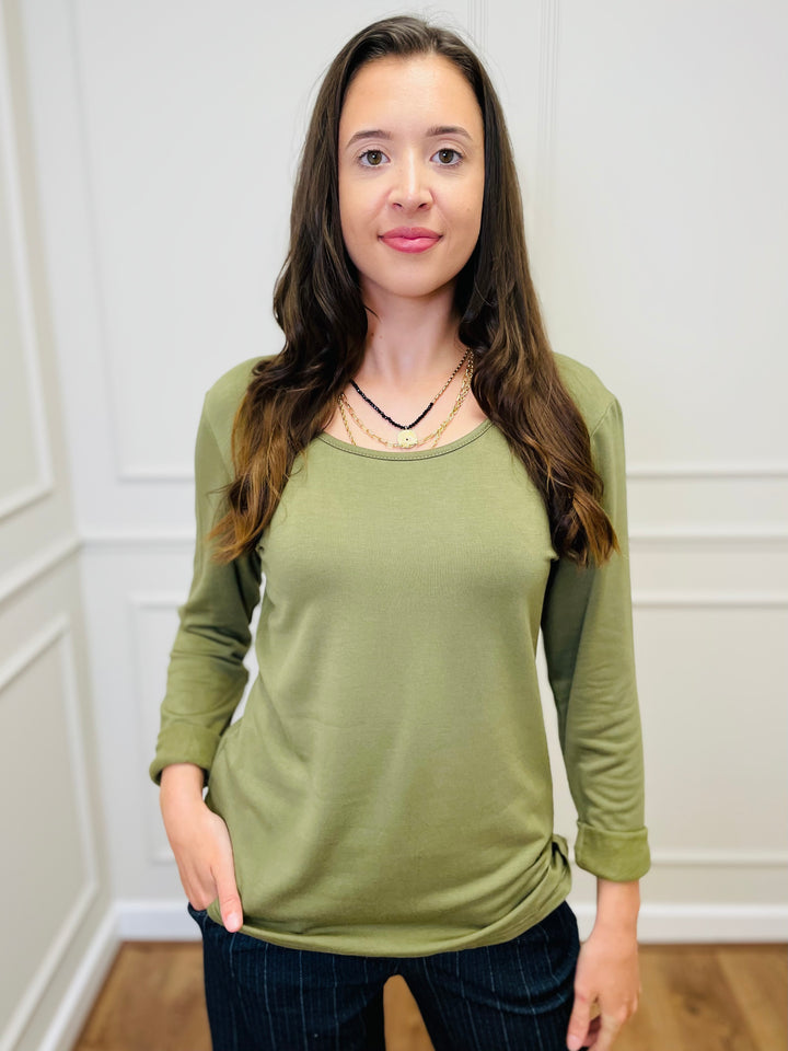 The Essential Long Sleeve "Magic" Vest-Green