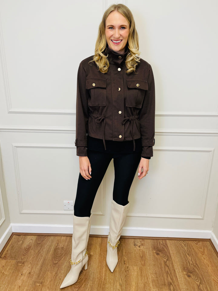 "JAYDA" Utility Jacket-Brown