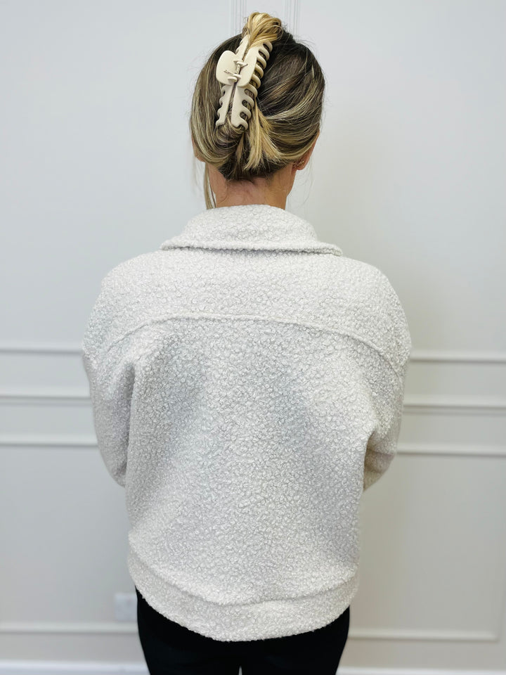 "MARIA" Boucle Jacket-Stone