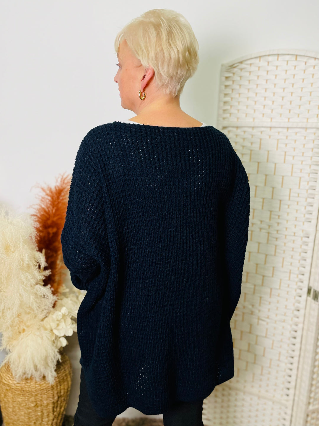 "PENNY" Fine Knit Jumper-Navy