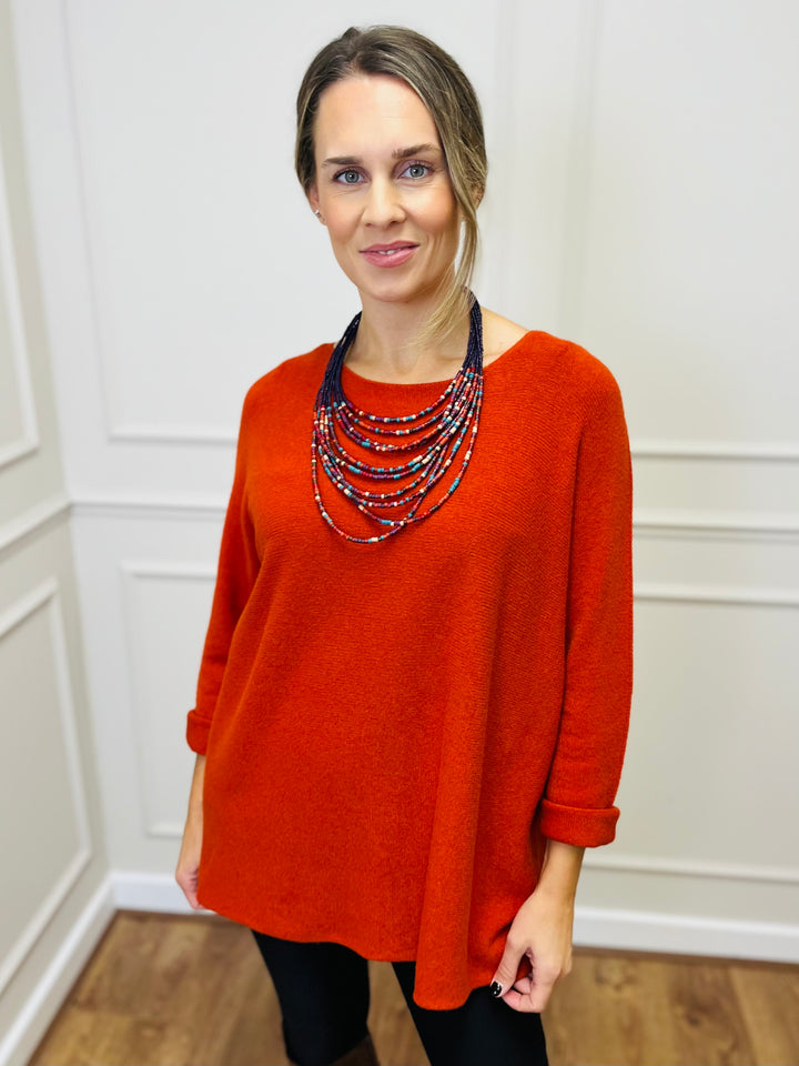 "GINNY" Basic Soft Jumper-Orange