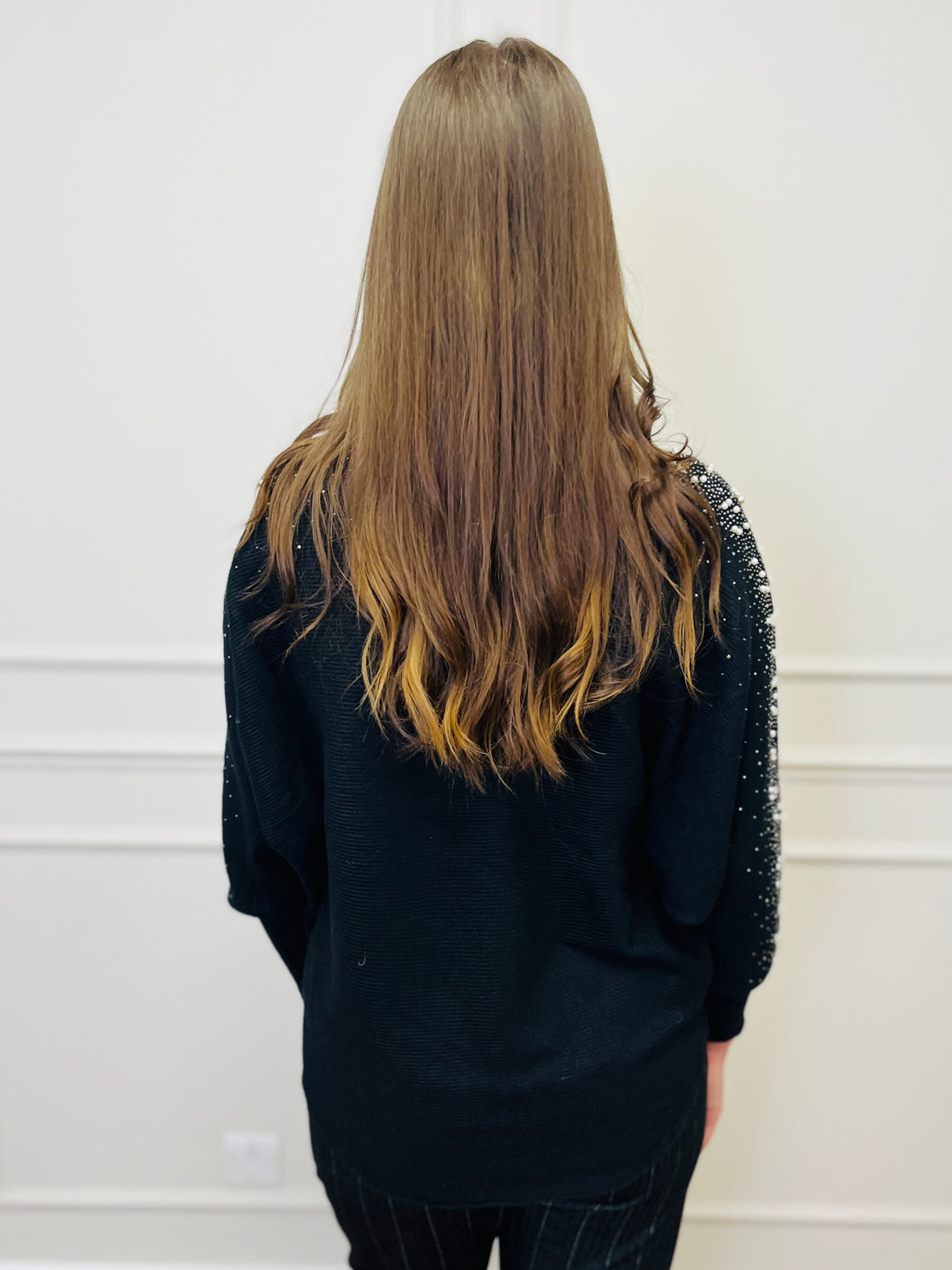 "MAYA" Pearl Jumper-Black