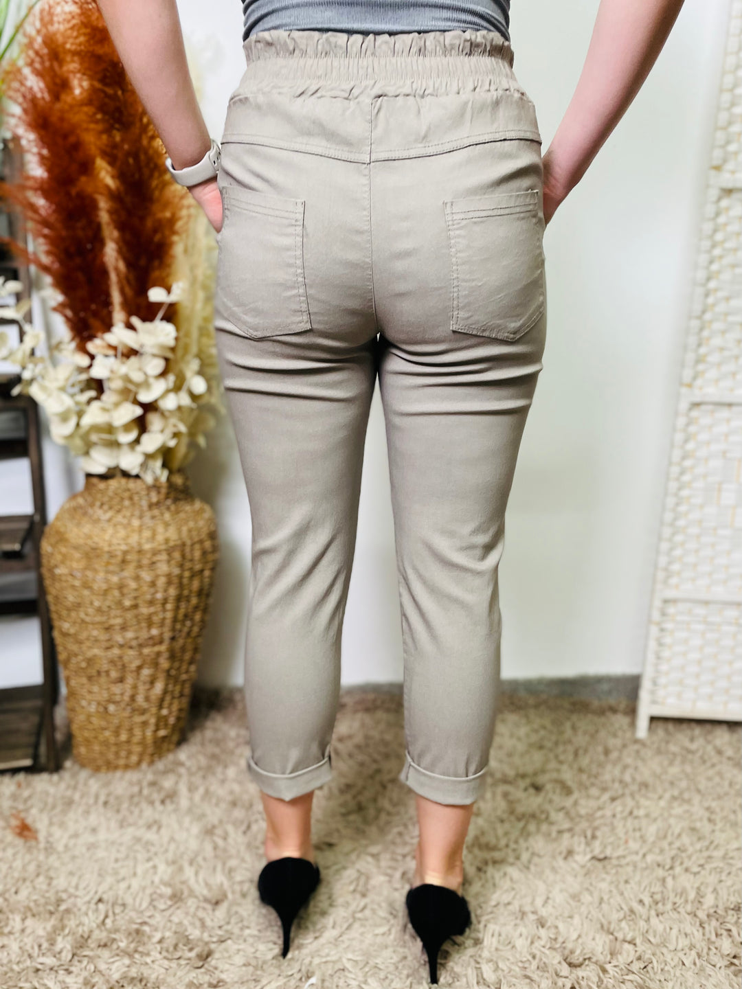 "QUINN" Belted MAGIC Trouser-Mocha