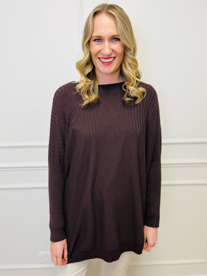 "JESSIE" Basic Soft Jumper-Brown