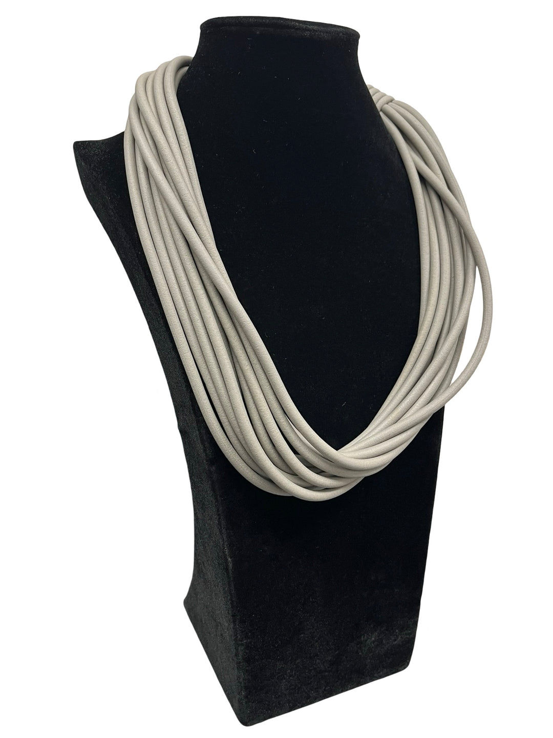 Rubber Statement Necklace-Silver