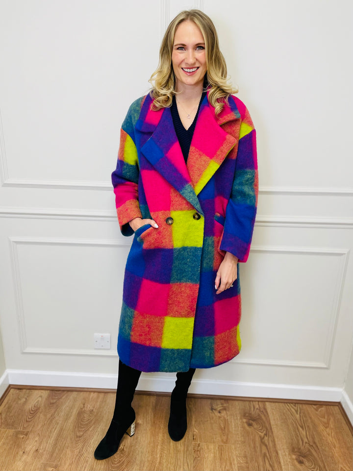 "LILLIAN" Longline Coat-Multicolour