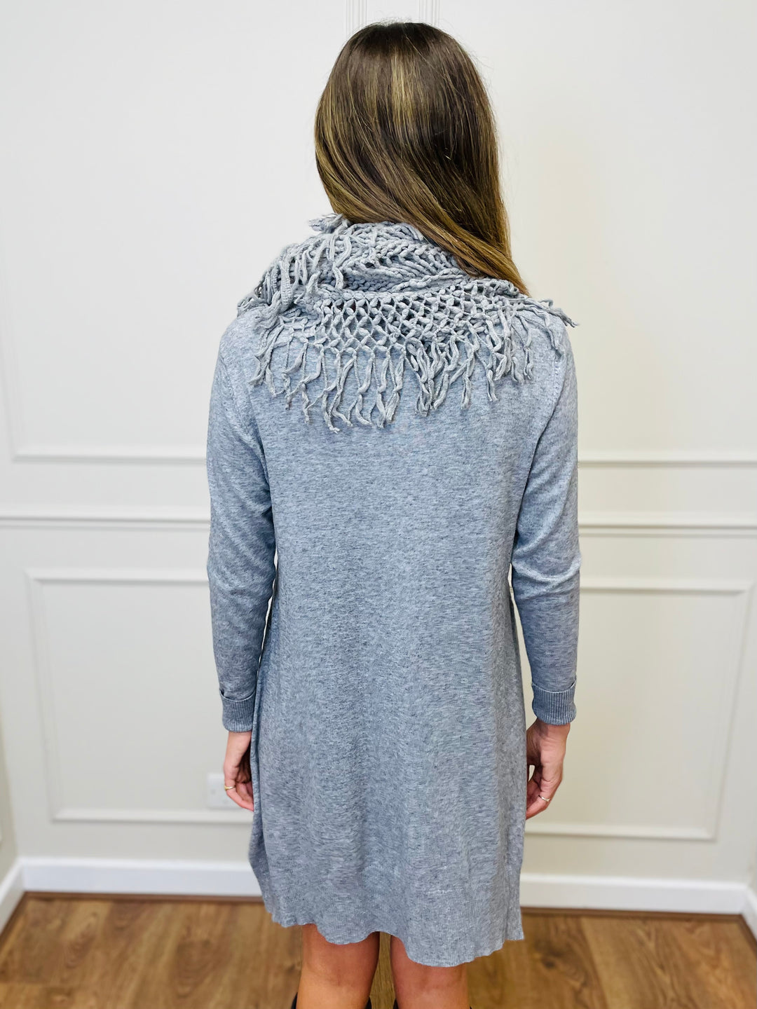 "OLIVIA" Knitted Dress-Silver