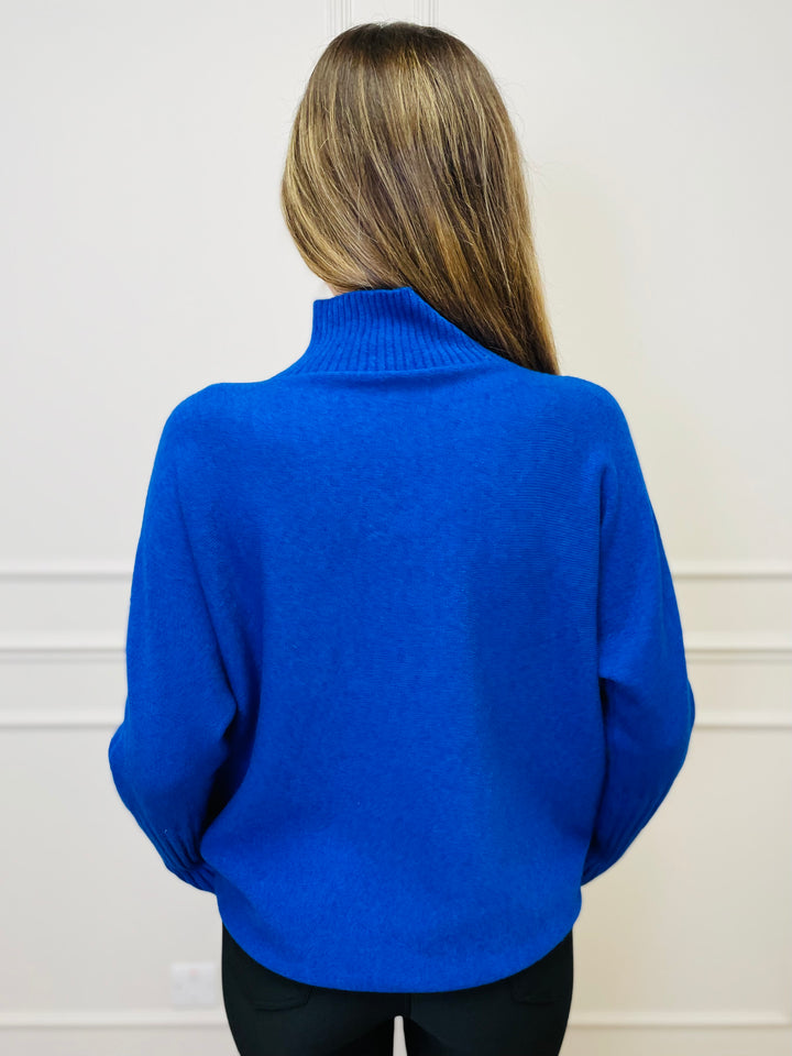 "AMANDA" Roll Neck Jumper-Blue