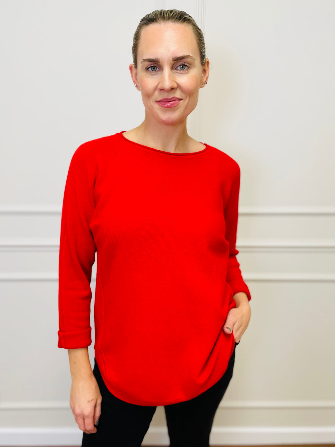 "CLEO" Soft Jumper-Red