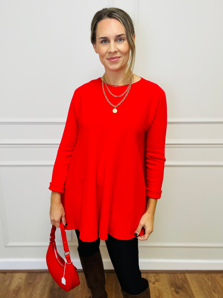 "HARRIET" Basic Soft Jumper-Red