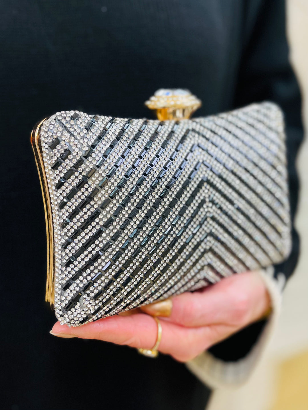 Silver gold clutch bag on sale