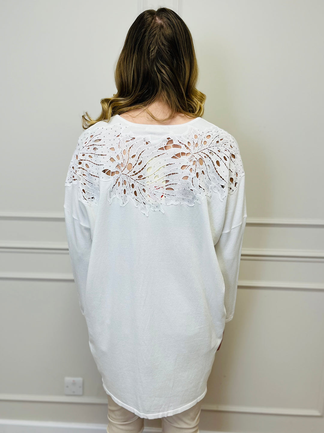 "RUTH” Embellished Tunic-Cream
