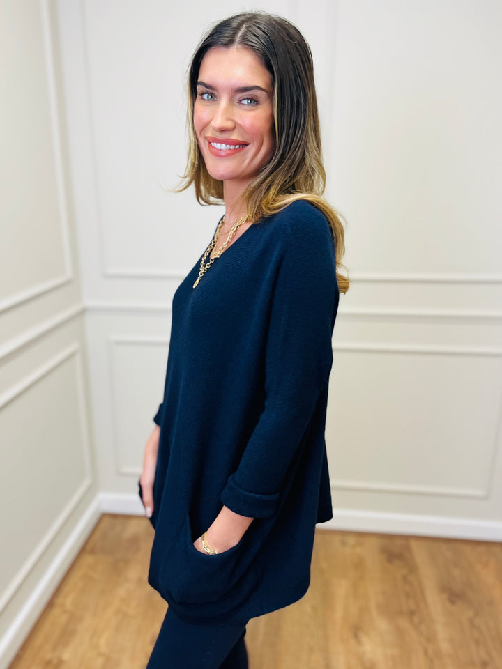 "STELLA" LUXURY Fine Knit Jumper-Navy