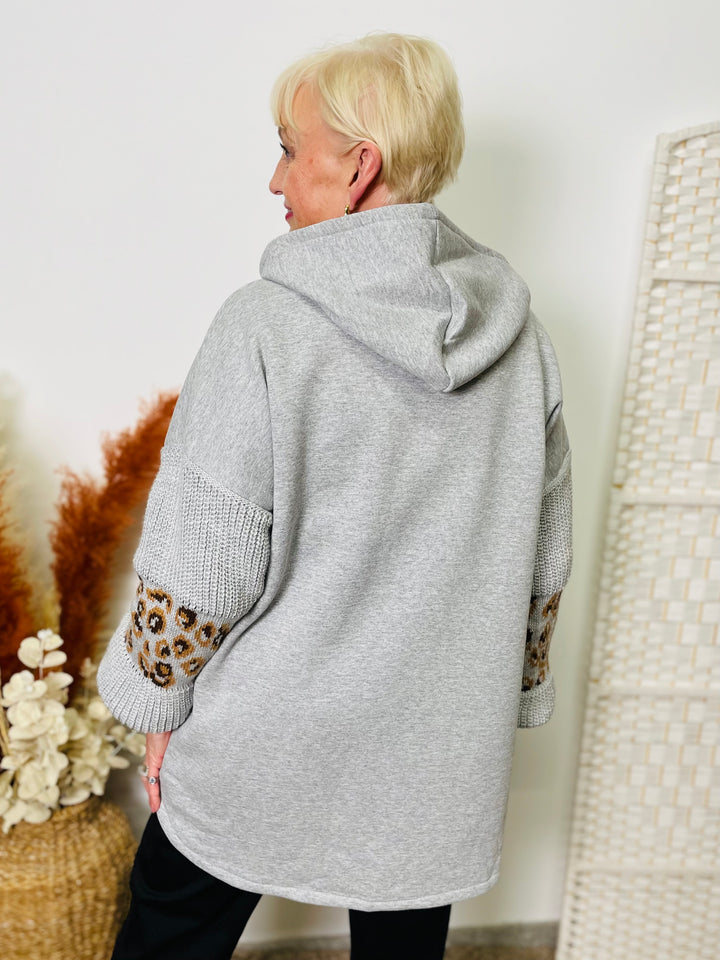 "ADRIANA" Hooded Jacket-Silver