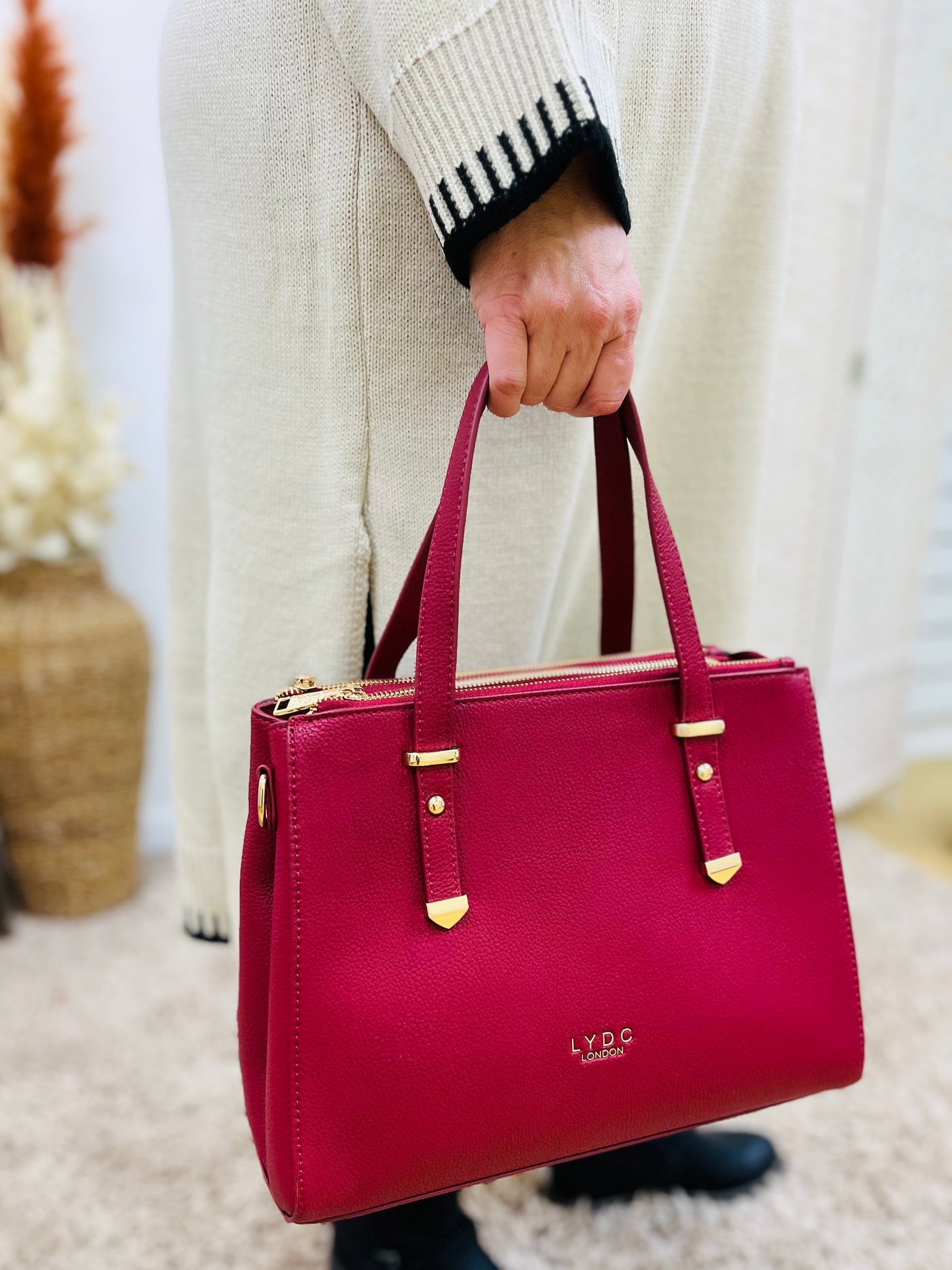 "LUCY" Handbag-Burgundy