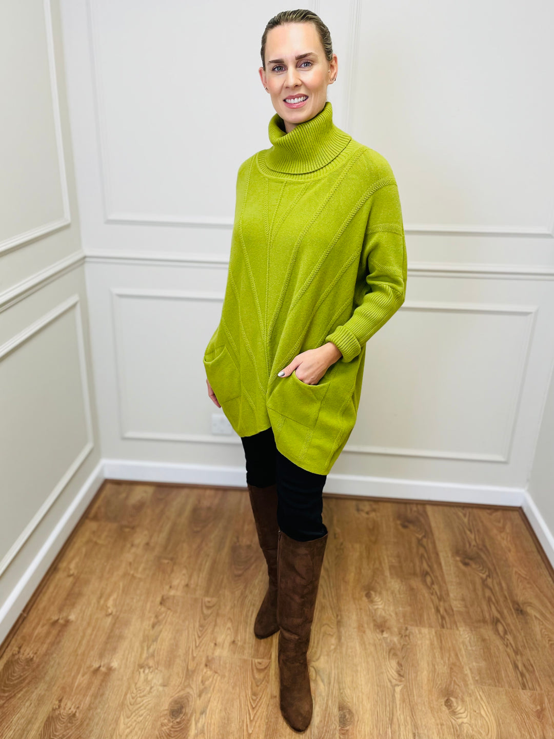 "GRACE" Knitted Jumper-Green