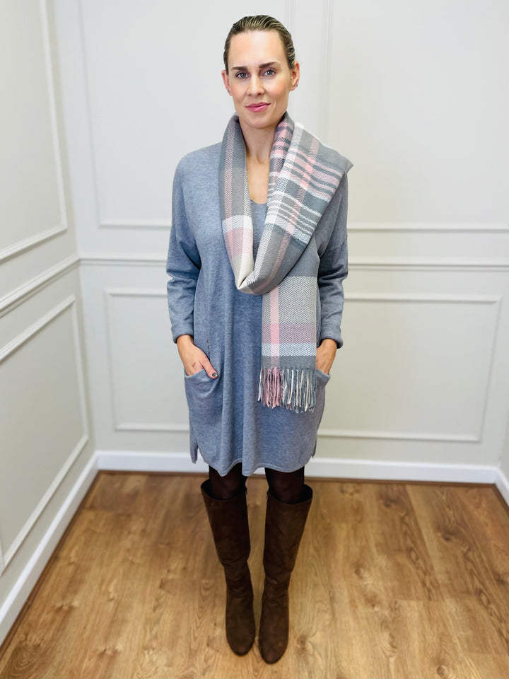 "MILLIE" Fine Knit Tunic-Grey