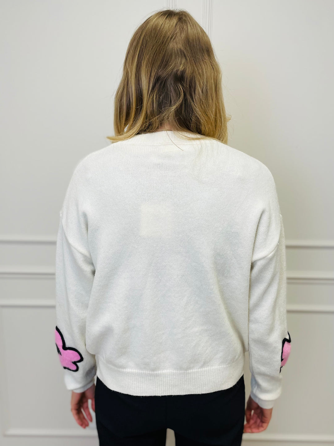 "FLORA" Embroidered Floral Jumper-White