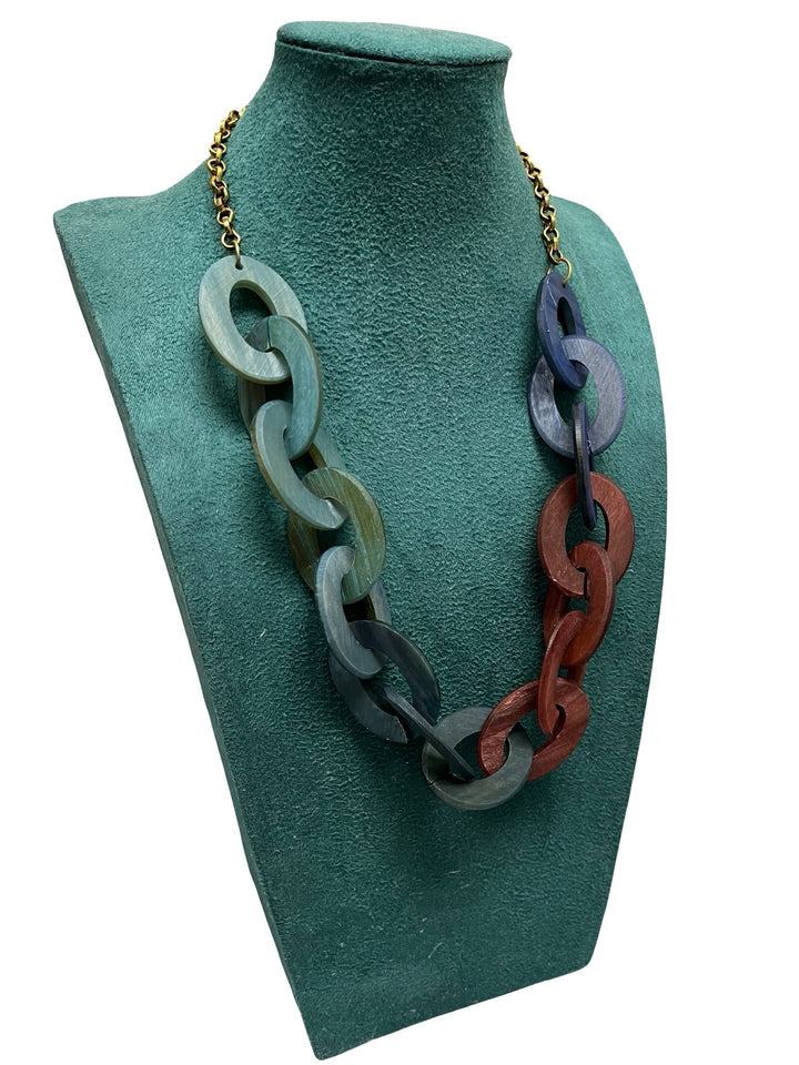 Navy & Burgundy  Statement Necklace