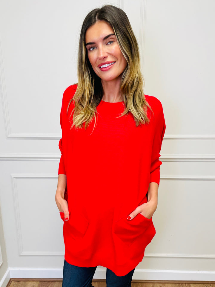 "MOLLY" Super Soft Jumper-Poppy Red