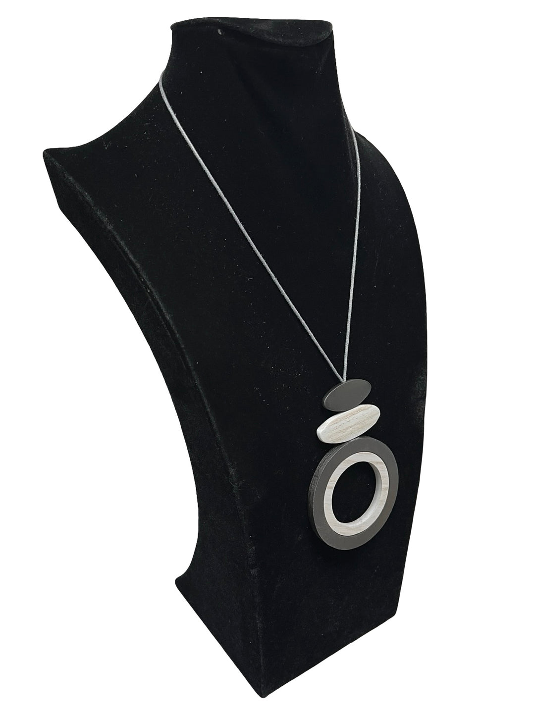 Multicolour Circle Necklace-Black & Grey
