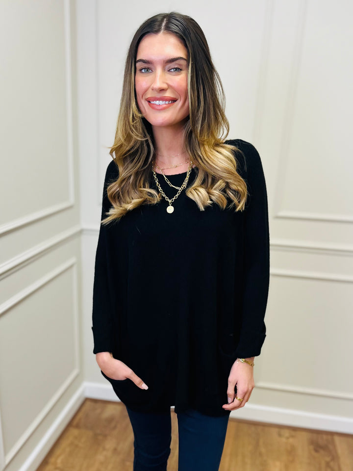 "STELLA" LUXURY Fine Knit Jumper-Black