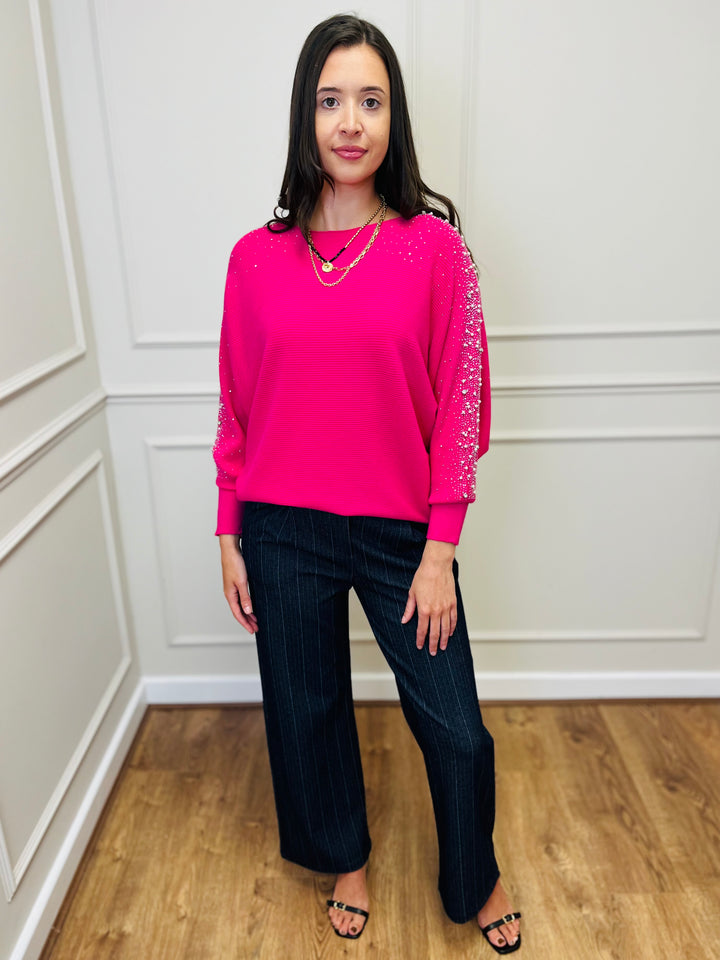 "MAYA" Pearl Jumper-Pink