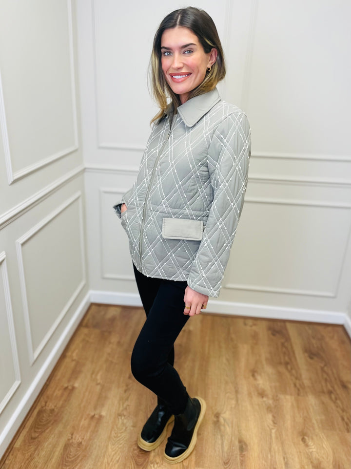 "SAMIRA" Quilted Jacket-Grey