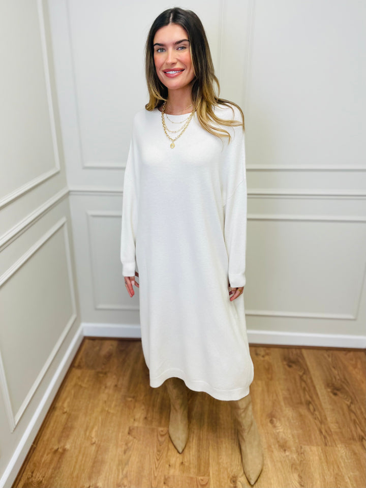 "SANDY" Luxury Jumper Dress-Cream
