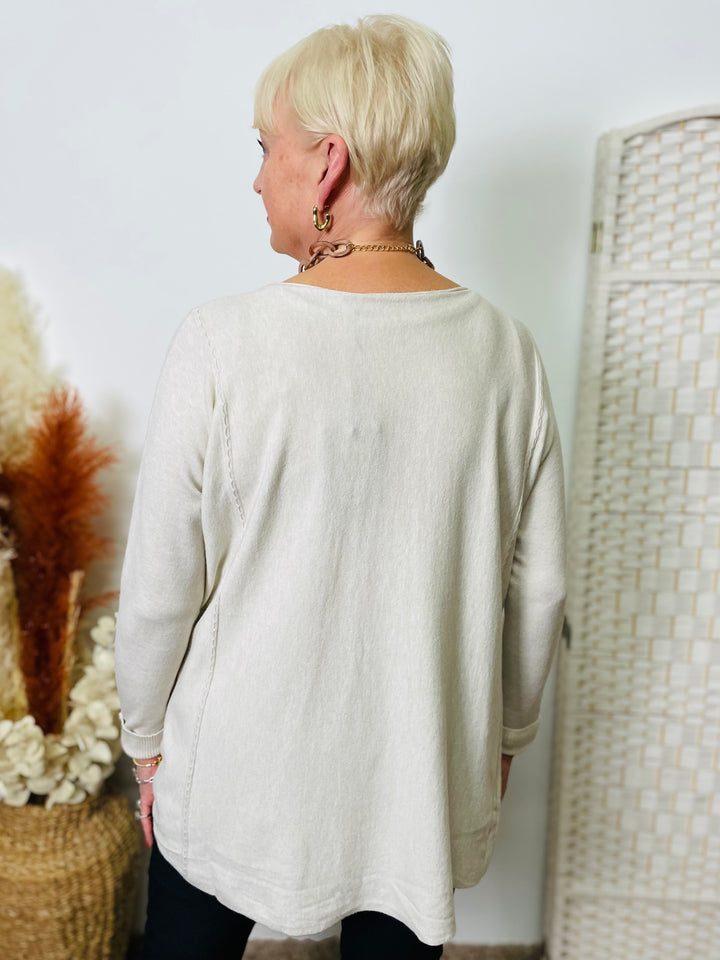 "MAISIE" Fine Knit Jumper-Cream