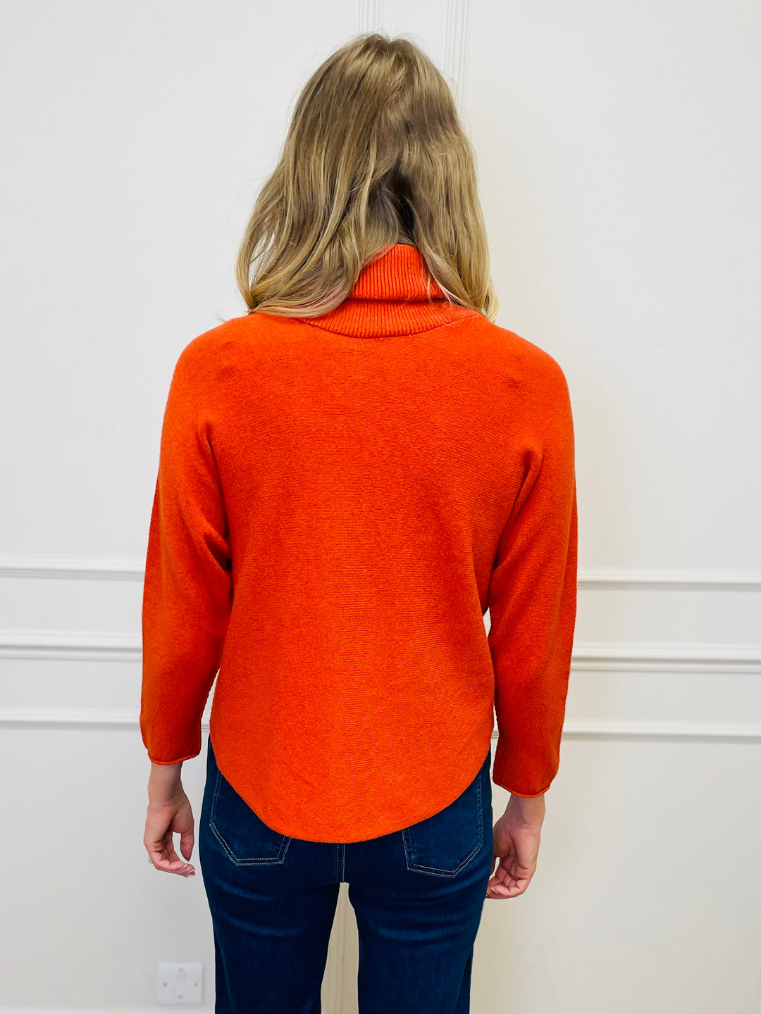 "MANDY" Roll Neck Jumper-Orange