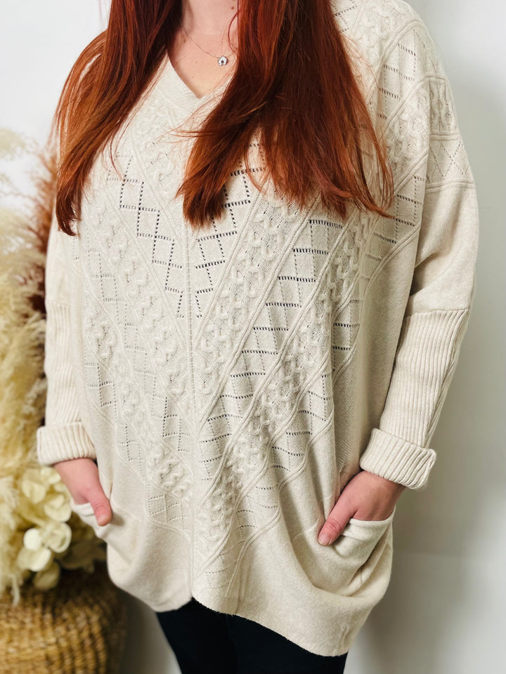 "SOFIA" Knitted Jumper-Cream