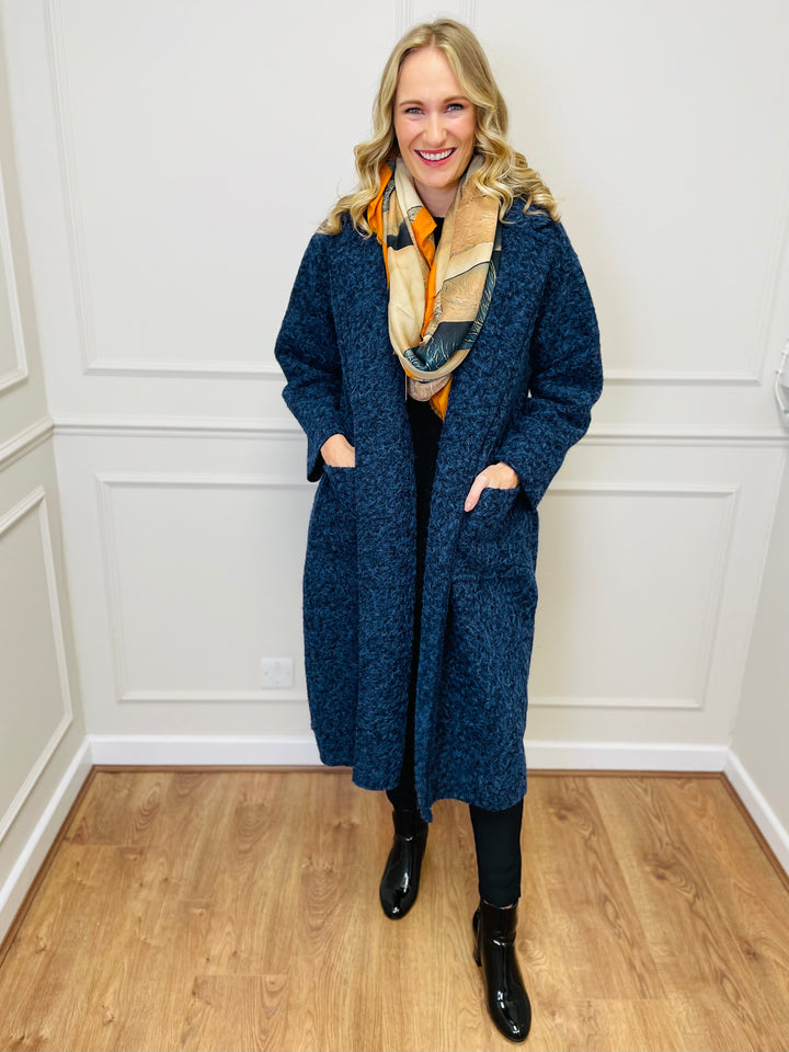 "JOSEPHINE" Longline Coat-Navy