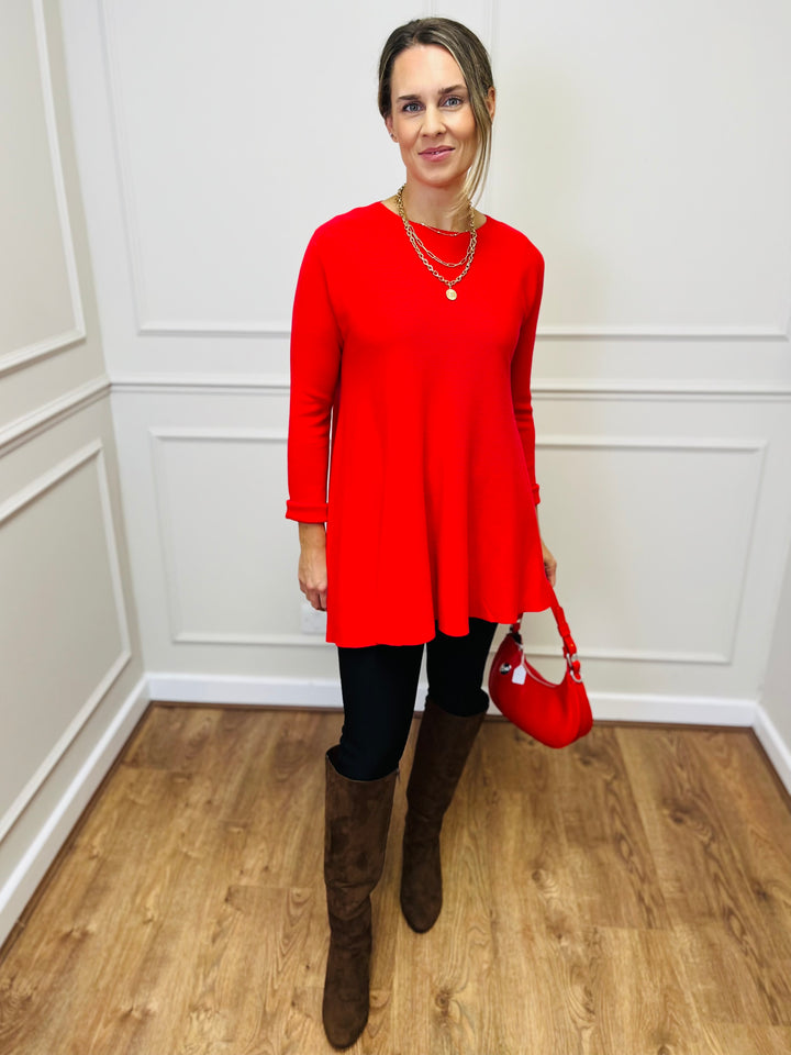 "HARRIET" Basic Soft Jumper-Red